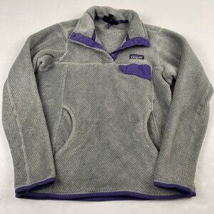 Patagonia 1/4 Snap Pullover Sweater Women’s XS Gray Purple Outdoors